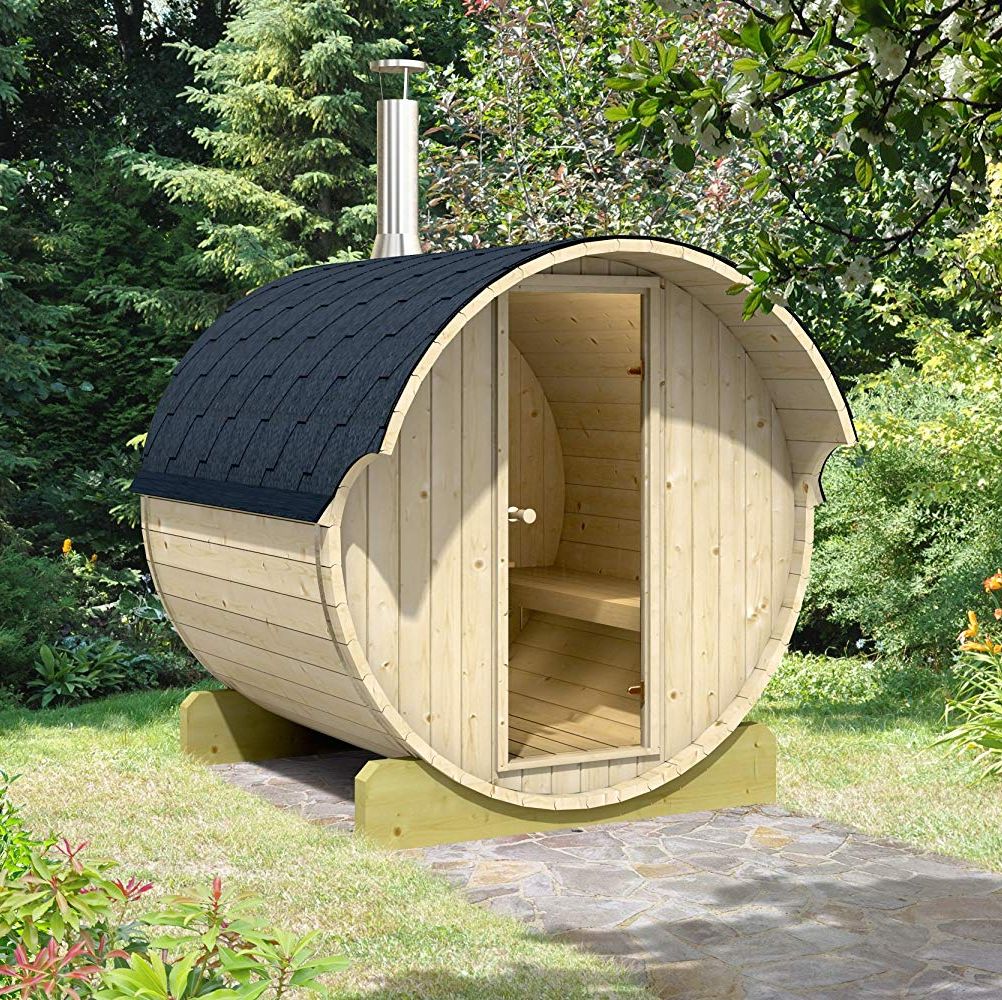 backyard wooden sauna