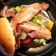 bacon cheeseburger fourth of july spread fourth of july menu bacon cheeseburgers, hot dogs and bratwurst with sauerkraut and relish, sweet and smoky ribs