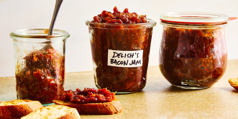 bacon jam in a jar and spread on toast