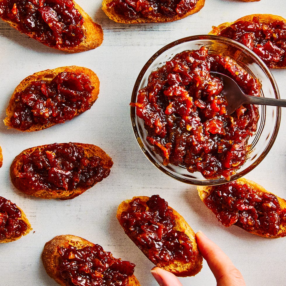 bacon jam in a jar and spread on toast