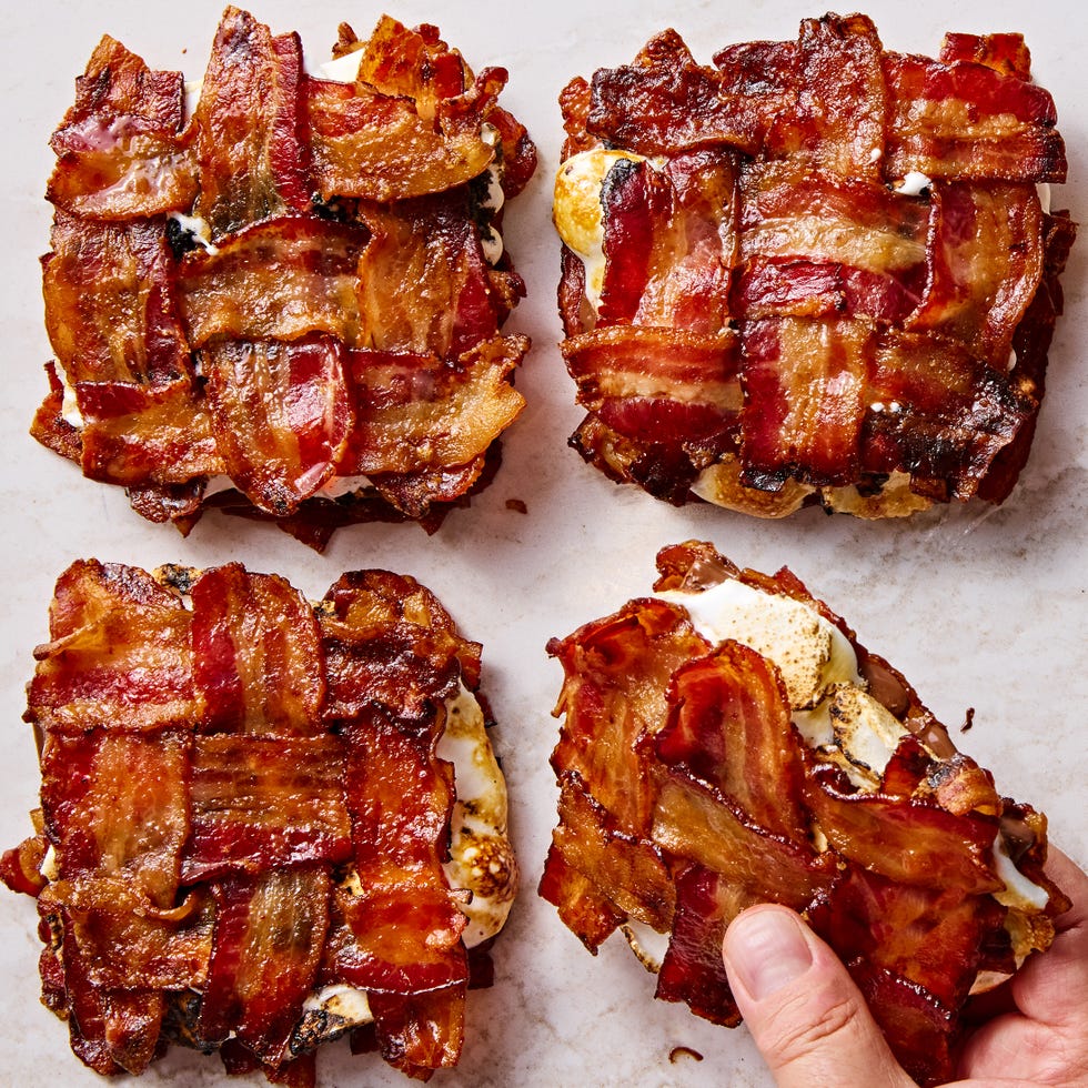 smores with weaved bacon