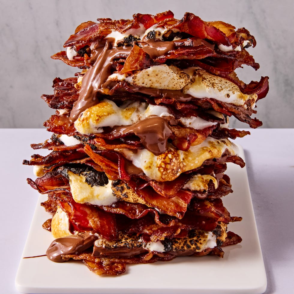 smores with weaved bacon
