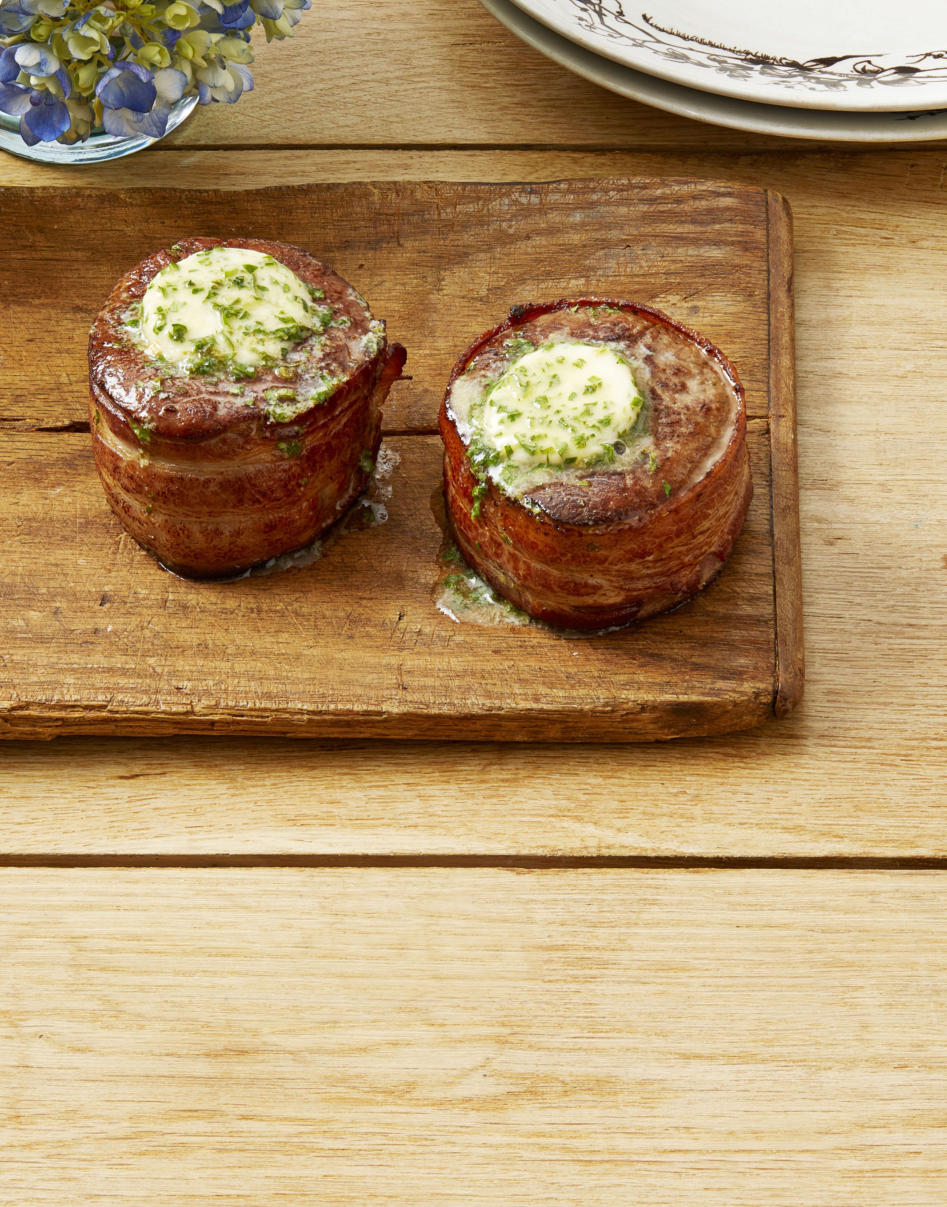 Bacon Wrapped Filets with Cowboy Butter