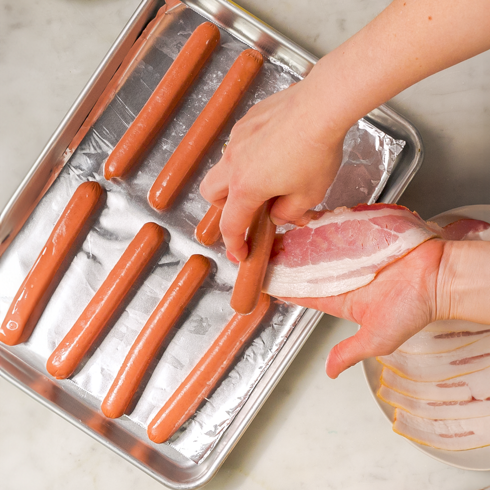 bacon wrapped hot dog