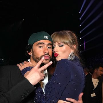 los angeles, california february 05 l r bad bunny and taylor swift attend the 65th grammy awards at cryptocom arena on february 05, 2023 in los angeles, california photo by kevin mazurgetty images for the recording academy