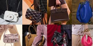 a collage of different bags