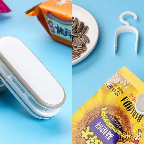 2 in 1 Portable Food Bag Sealing Machine - Bag Sealer Mini USB Portable bag  Sealer,Bag resealer for Chip Bags,Chip Bag Crimper