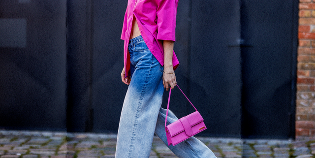 High Waist Casual Pink Wide Leg Jeans Pants  Wide leg jeans outfit, Pink  jeans outfit summer, Light pink jeans