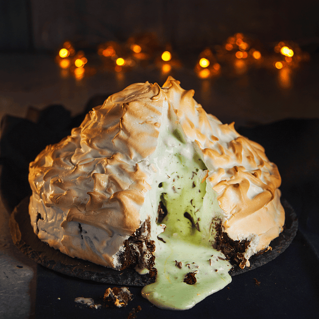 Baked Alaska Brownie Cake