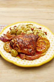 baked chicken with lemons and couscous