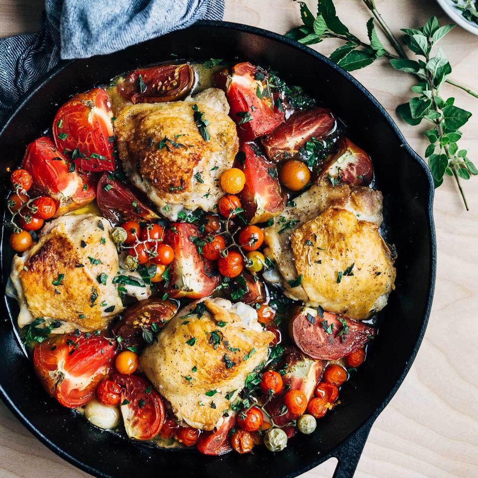 baked chicken with tomatoes and garlic