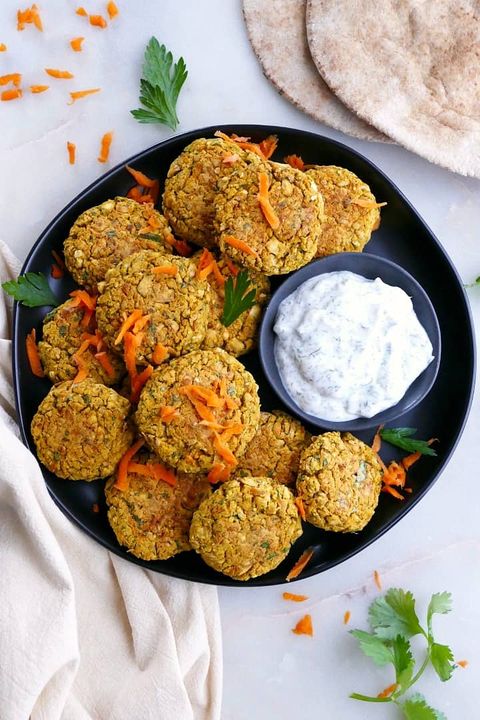 baked curry carrot falafel