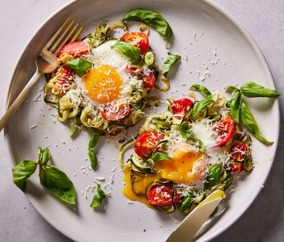 baked eggs  zoodle bundles