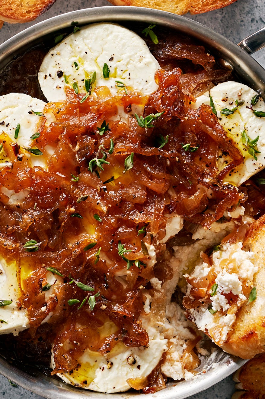 Baked Goat Cheese With Caramelized Onions baked goat cheese with caramelized onions