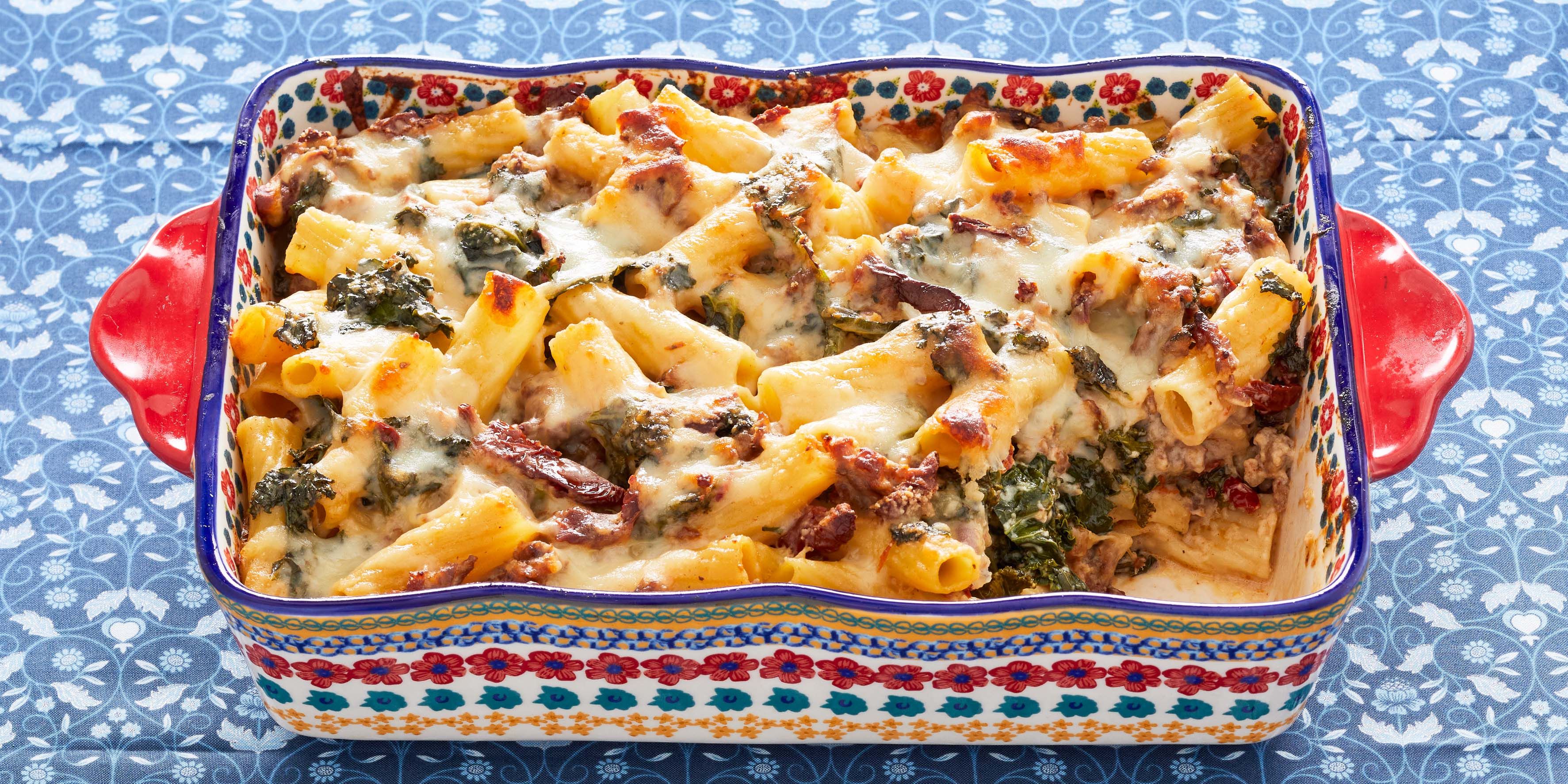 Baked Penne Pasta and Kale - The Skinny Guinea