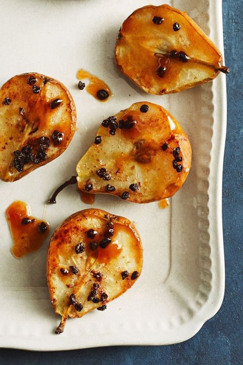 best pear recipes  baked pear with cinnamon and currants
