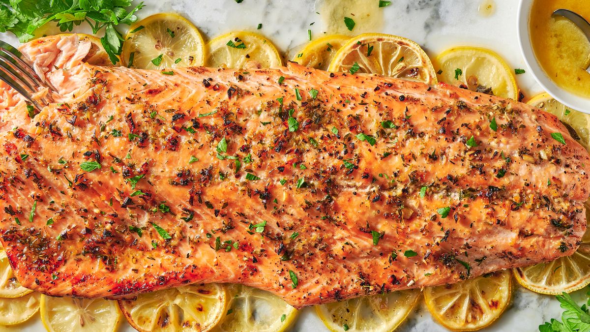 preview for This Oven-Baked Garlic-Butter Salmon Is The Easiest Way To Feed A Crowd