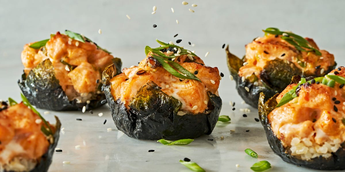 preview for Can't Take Raw Fish? You Have To Try These Baked Salmon Sushi Cups