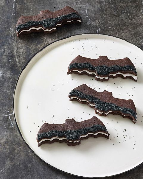 chocolate bat cutout sandwich cookies