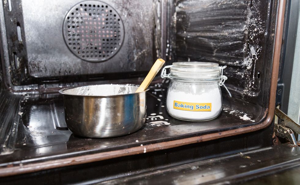 using baking soda to clean inside of oven