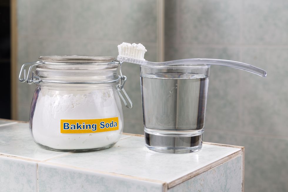 Baking soda used to brighten teeth and remove plague