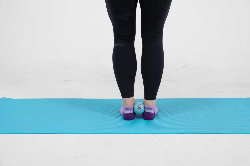 posterior tibialis exercises, ball squeeze raise