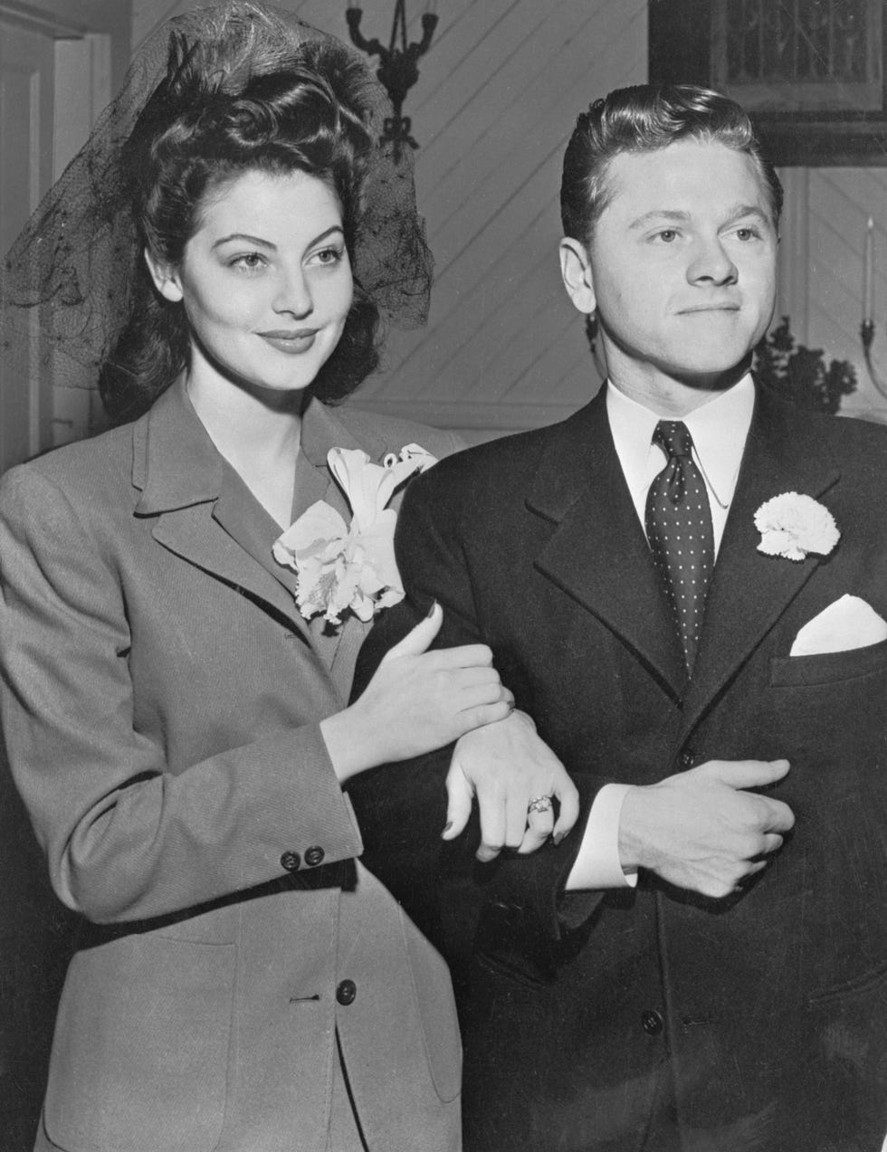 Mickey Rooney And His Bride Ava Gardner