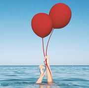 Balloon, Water, Sky, Heart, Love, Calm, Sea, Fun, Valentine's day, Cloud, 