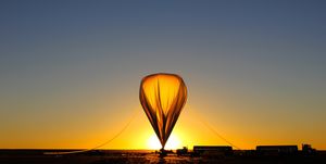 nasa stratospheric balloon at sunset