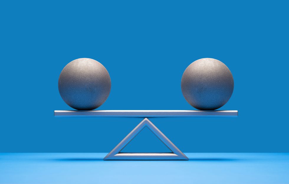 balls balancing on scale