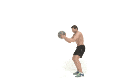 Lanzamiento lateral desde la cintura con balón medicinal
