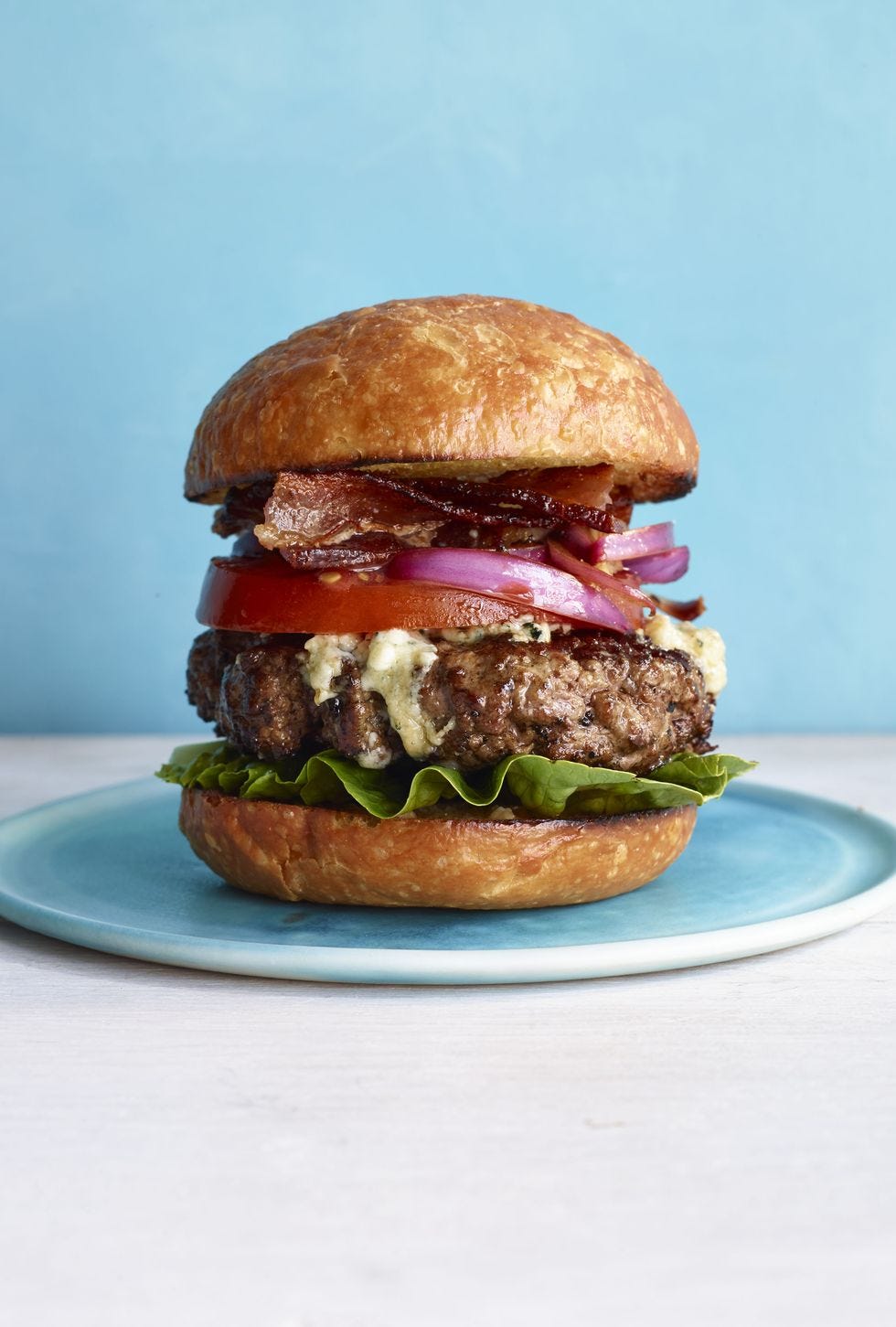 blue cheese, bacon, and balsamic onion burger