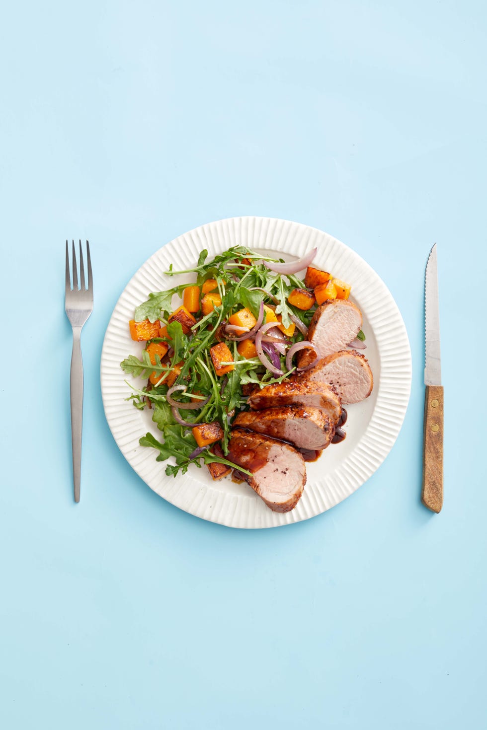 balsamic glazed pork with roasted butternut squash