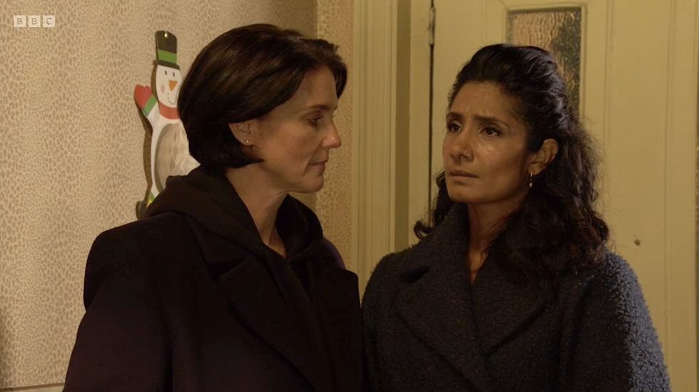 heather peace as eve and balvinder sopal as suki in eastenders