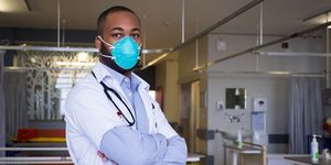 portrait of a young male healthcare worker wearing a protective mask the corona virus outbreak around the world is a serious pandemic confident male doctor with face mask