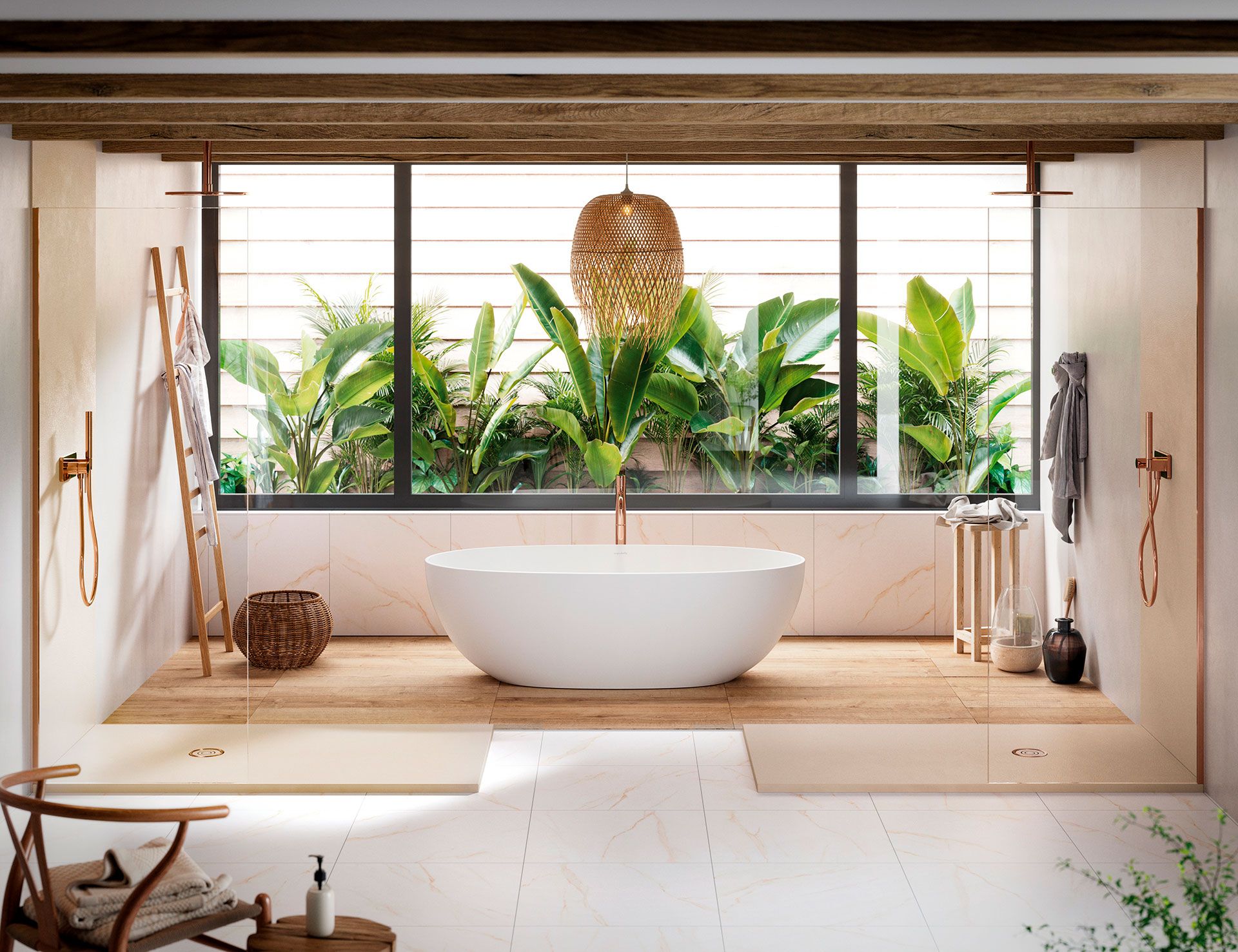 Baños decorados con madera y plantas: 14 maneras fáciles de