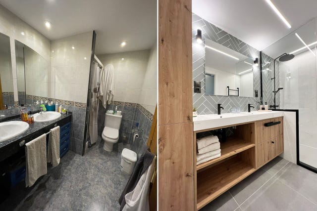 baño antes y después