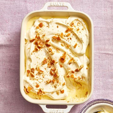 banana pudding with vanilla wafers crumbled over the top