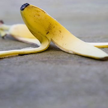 Banana skin on pavement