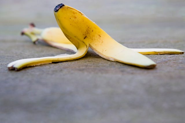 Banana skin on pavement