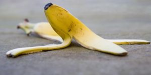 Banana skin on pavement