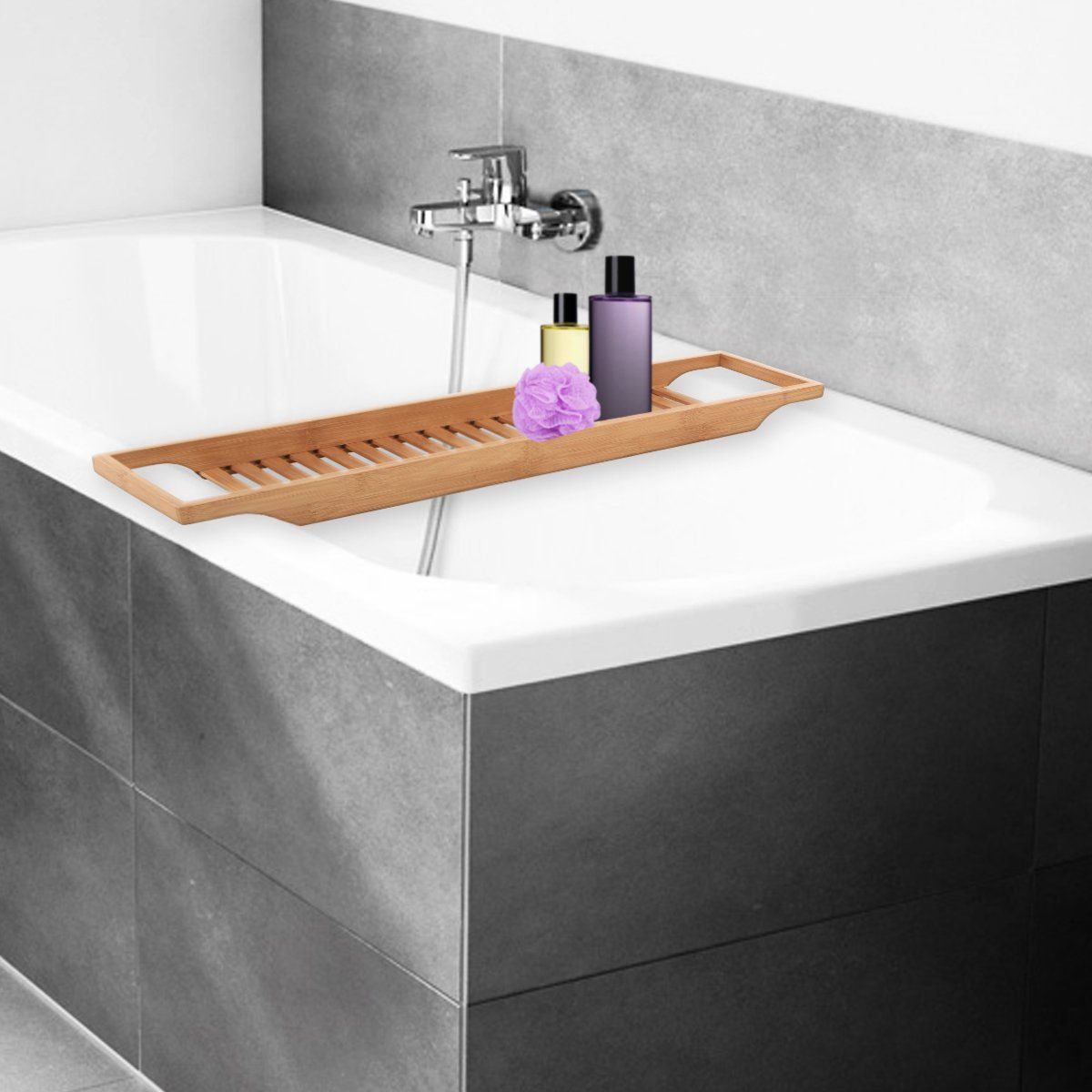 Bandeja de baño de bambú grabada con láser hecha a medida Caddy de baño  Bandeja de bañera Personalizado para ella Actualización del baño -   España