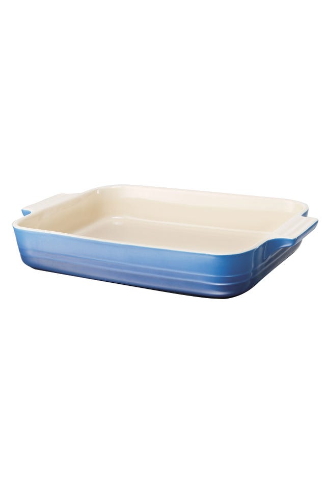 Bandeja de horno azul de cerámica de gres