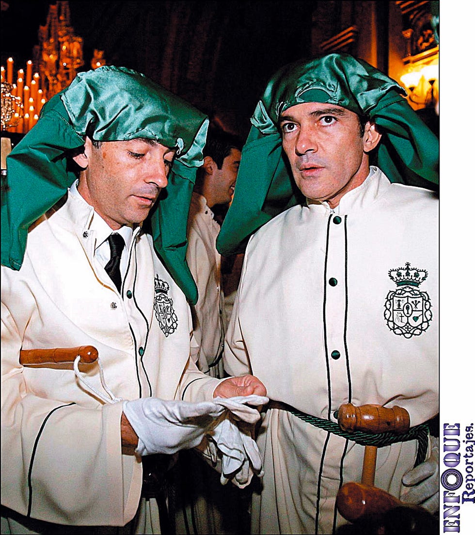 Antonio Banderas y su hermano Javier, Semana Santa Málaga