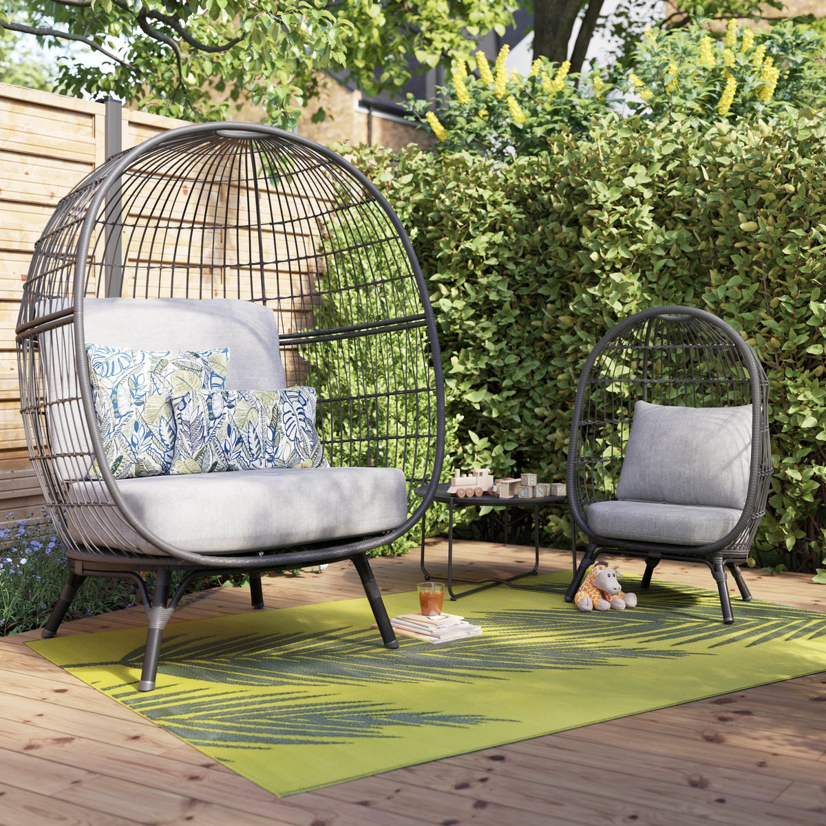 B Q Is Selling Matching Garden Egg Chairs For Kids and Adults