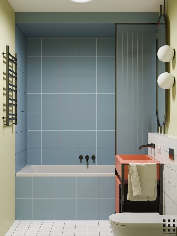 Bañera con estética pop