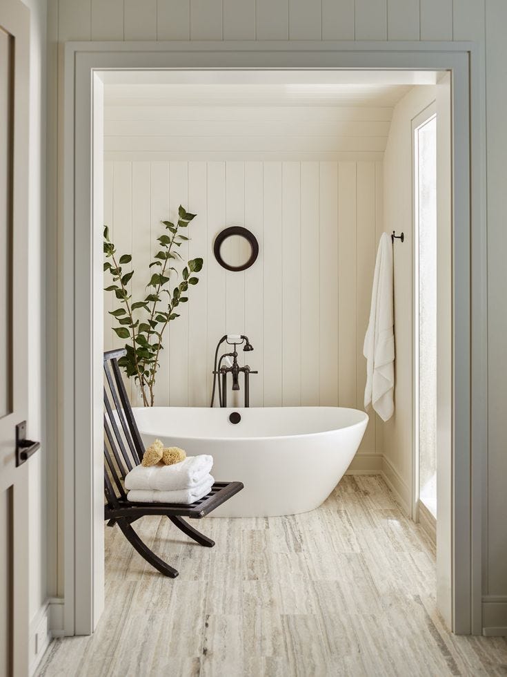 bañera de estilo rústico chic