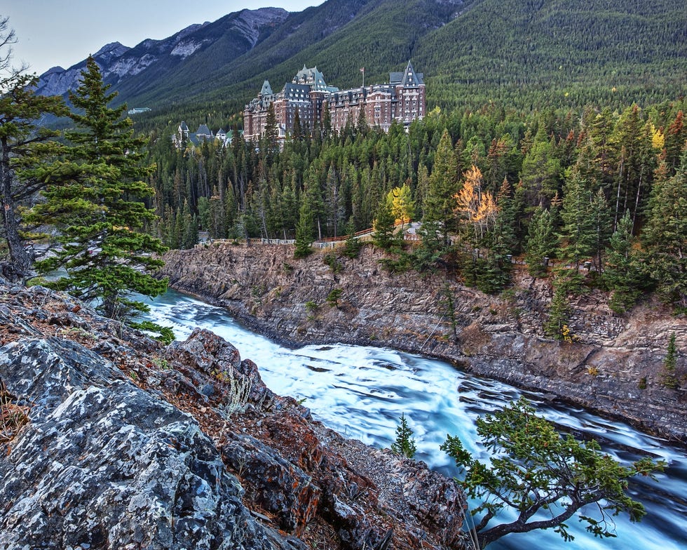 banff springs hotel from suprise corner