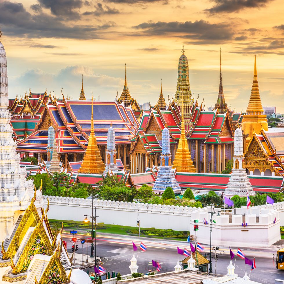 bangkok, thailand at the temple of the emerald buddha and grand palace