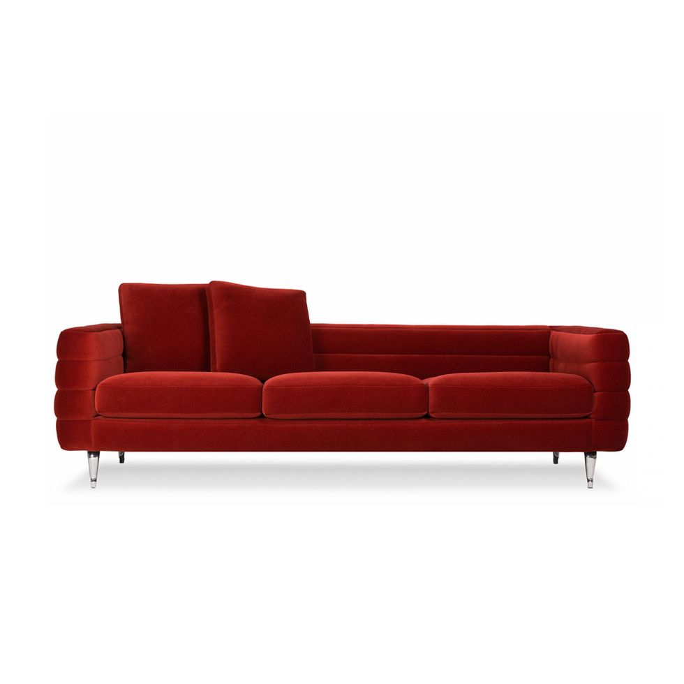 Couch, Furniture, Sofa bed, Red, Leather, studio couch, Comfort, Chaise longue, Room, Armrest, 
